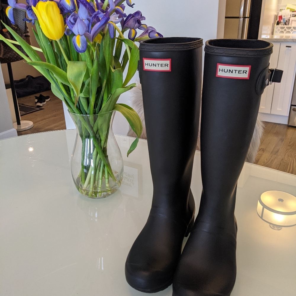 Hunter boots matte black